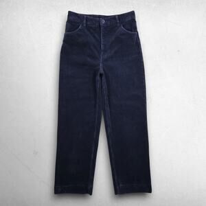 Monki High Rise Straight Leg Corduroy Pants Women 26 (EU 36) Navy Scandi Chic